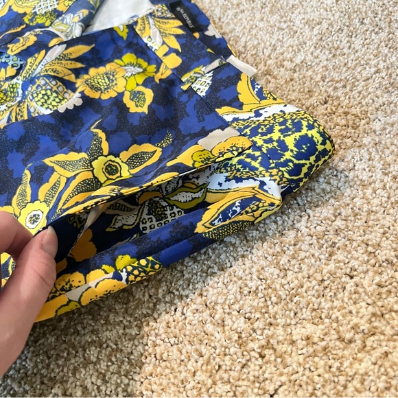 Banana Republic Avery Yellow Floral Paisley Pants Crop Women’s 14 - Picture 10 of 14